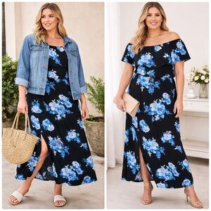 NWOT Colleen Lopez Blue Floral Dress